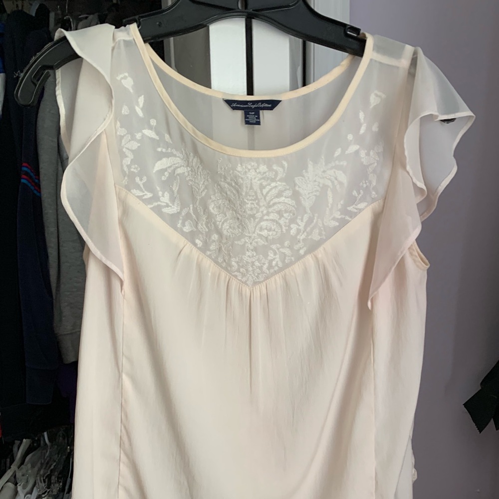 American Eagle Cream Blouse